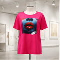 Tee shirt Taille L/XL coloris rose fushia a motifs